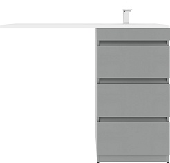 Style Line Тумба с раковиной под стиральную машину Даллас 110 R 3 ящика Люкс Plus серая – фотография-3